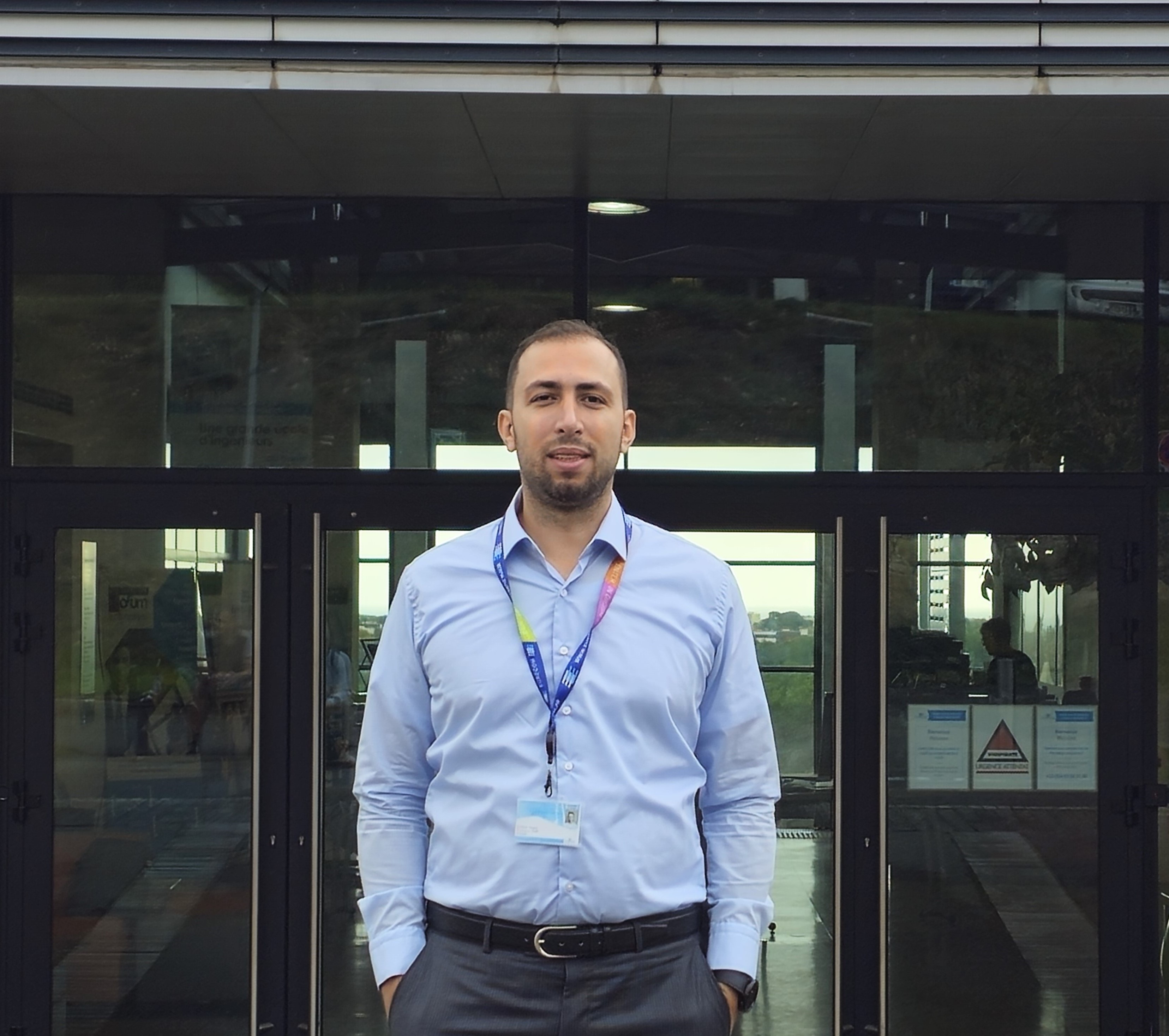 Photo of Alireza in front of EURECOM